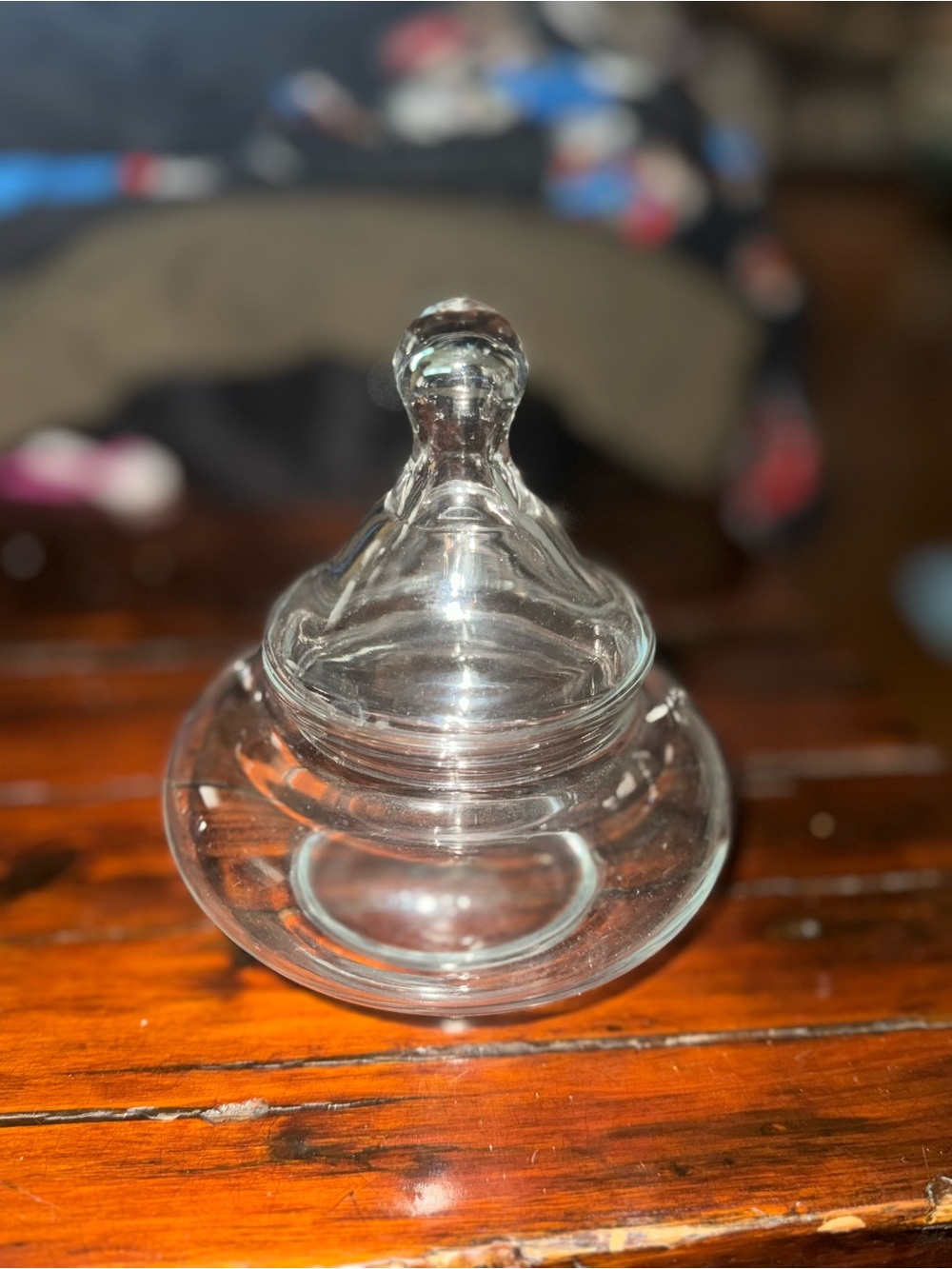 Small Clear Glass Apothecary Jar with Lid
